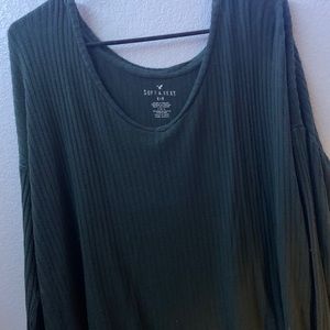 AE dark green ribbed sweater